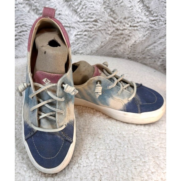 SPERRY Sneakers Women’s Size 8 US Vibes THICK SOLE OCEAN SHORE TIE DYE Blue Pink - Picture 9 of 14